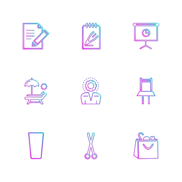 Iconos Ilustración Vectores Planos Conjunto Iconos Aplicaciones — Archivo Imágenes Vectoriales