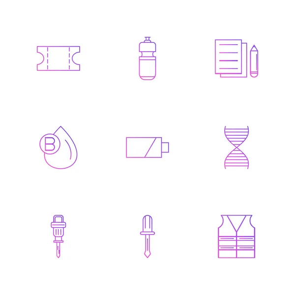 Flat Vector Illustration Icons Set App Icons — Stock Vector