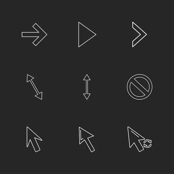 Ensemble Icônes Application Vectorielle Plate Minimaliste Sur Fond Noir — Image vectorielle