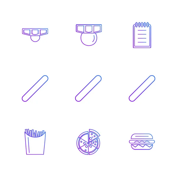 Conjunto Iconos Aplicaciones Vectores Planos Minimalistas Sobre Fondo Blanco — Archivo Imágenes Vectoriales