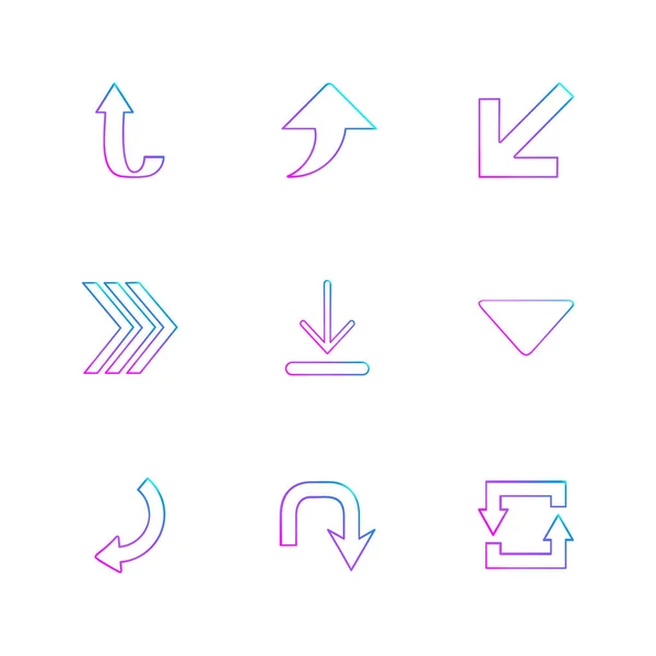 Arrows Directions Pointers Creative Icons Set Vector Design Flat Collection — Stock Vector