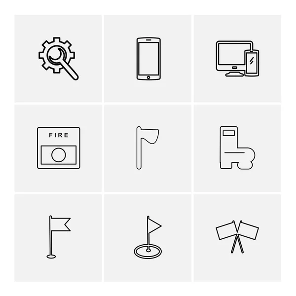 Set Various Theme App Icons Vector Illustrations — Stock Vector