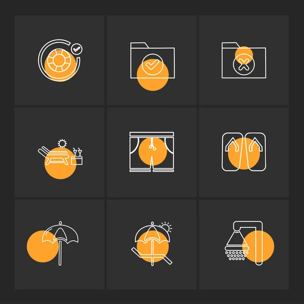 Iconos Ilustración Vectores Planos Conjunto Iconos Aplicaciones — Vector de stock