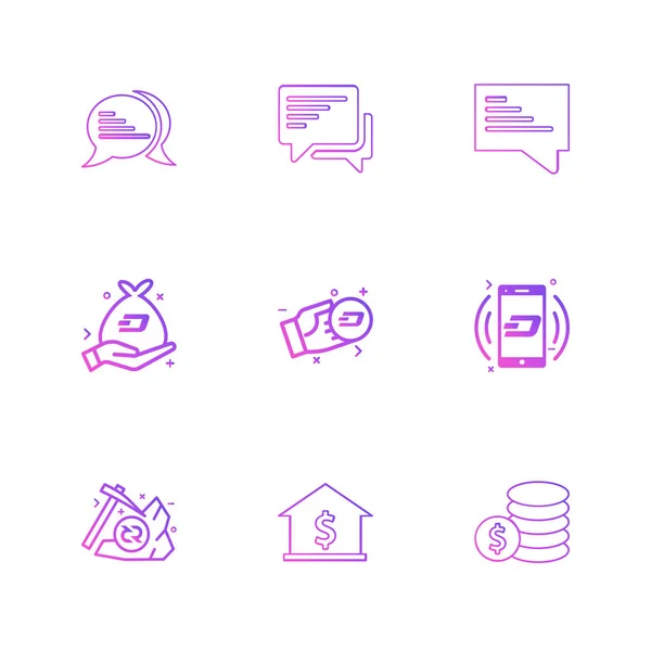 Conjunto Varios Iconos Aplicaciones Tema Ilustraciones Vectores — Vector de stock