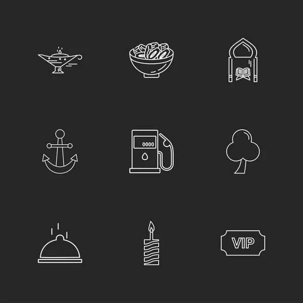 Flache Vektor Illustrationssymbole Eine Reihe Von App Symbolen — Stockvektor