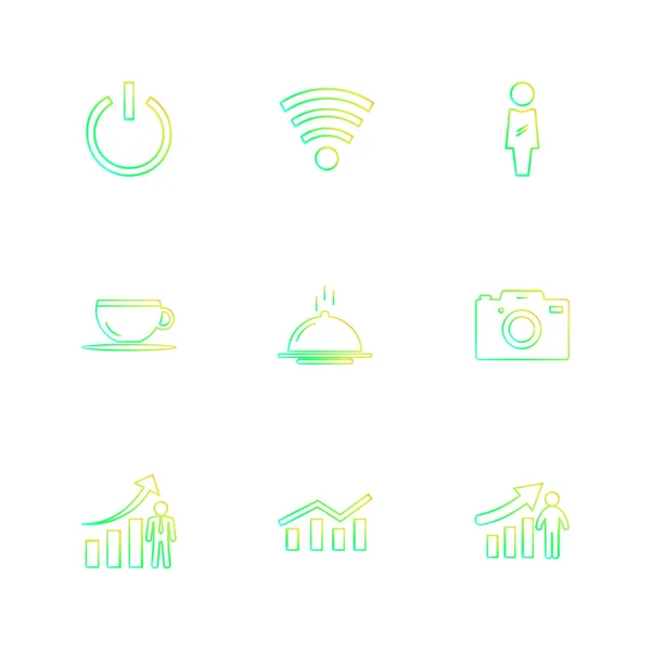 Iconos Ilustración Vectores Planos Conjunto Iconos Aplicaciones — Vector de stock