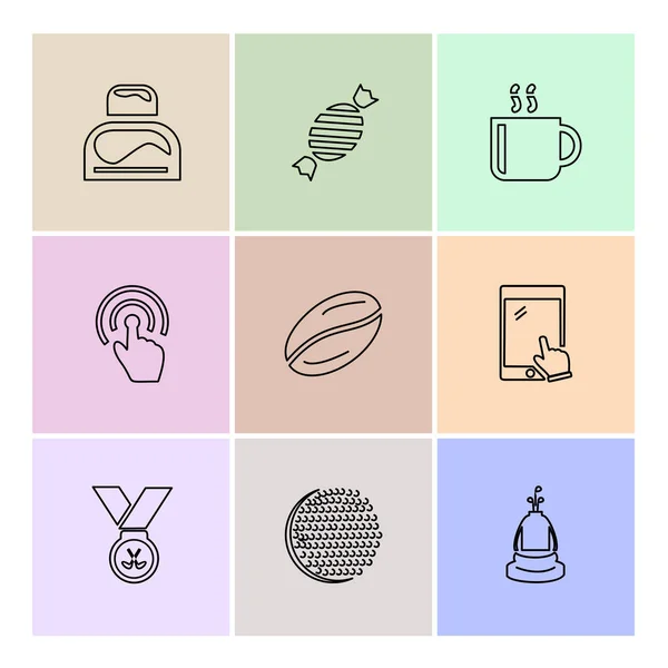 Conjunto Varios Iconos Aplicaciones Tema Ilustraciones Vectores — Vector de stock