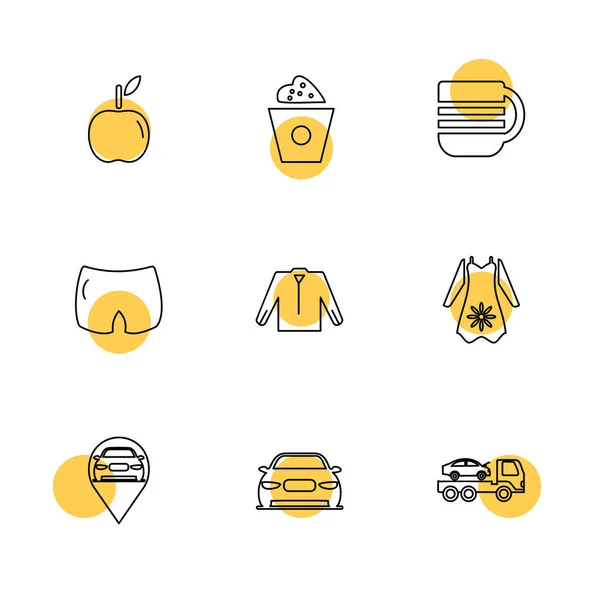 Ensemble Diverses Icônes Thème App Illustrations Vectorielles — Image vectorielle