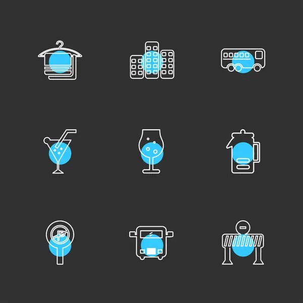 Flat Vector Illustration Icons Set App Icons — Stock Vector