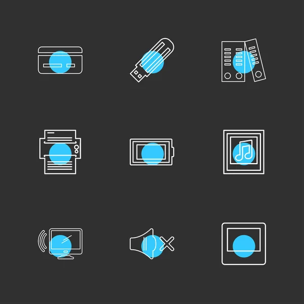 Flat Vector Illustration Icons Set App Icons — Stock Vector