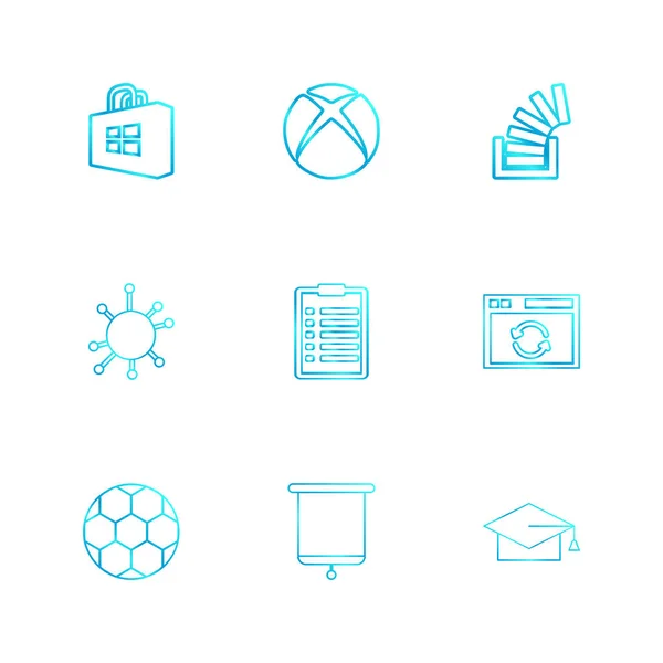 Conjunto Varios Iconos Aplicaciones Tema Ilustraciones Vectores — Vector de stock