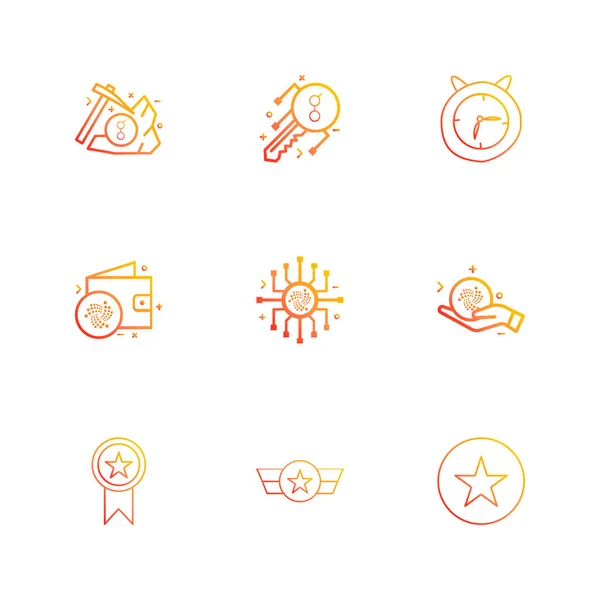 Set Verschiedener Themen App Symbole Vektor Illustrationen — Stockvektor