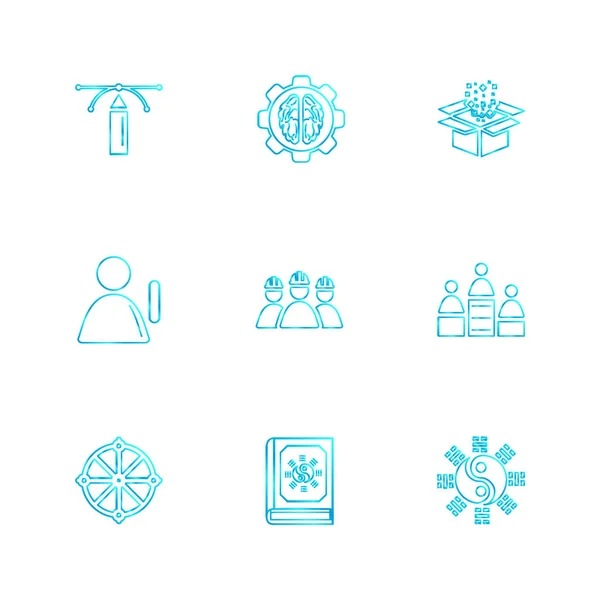 Iconos Aplicación Vector Plano Minimalista Sobre Fondo Blanco — Vector de stock