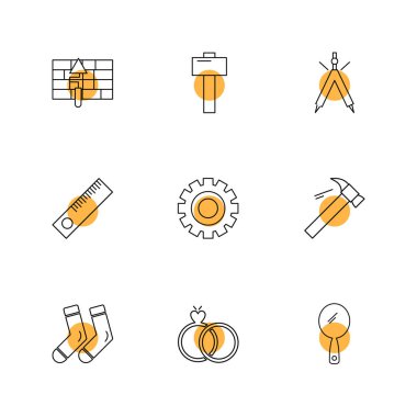 çeşitli tema app simgeler, vektör çizimler set