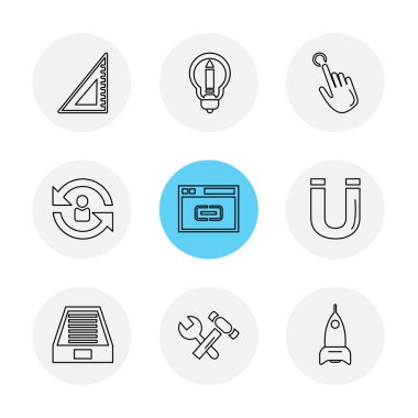 çeşitli tema app simgeler, vektör çizimler set