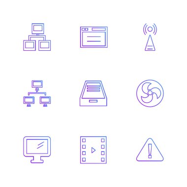 beyaz zemin üzerine minimalist düz vektör app simge kümesi