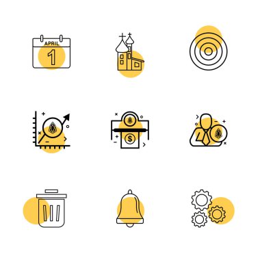 çeşitli tema app simgeler, vektör çizimler set