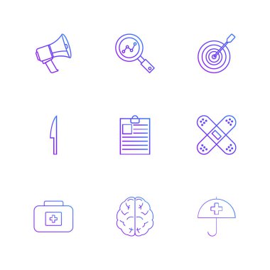 beyaz zemin üzerine minimalist düz vektör app simge kümesi