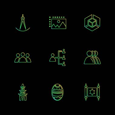 Farklı minimalist düz vektör app simgeleri 