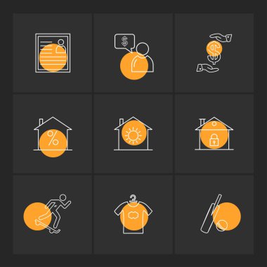 Farklı minimalist düz vektör app simgeleri        