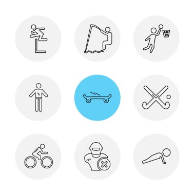 çeşitli tema app simgeler, vektör çizimler set