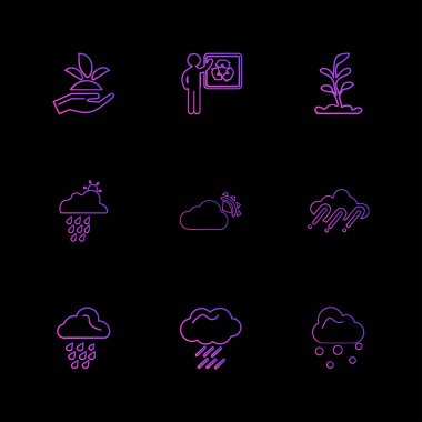 Farklı minimalist düz vektör app simgeleri           