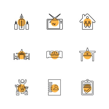 çeşitli tema app simgeler, vektör çizimler set