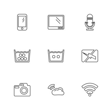 çeşitli tema app simgeler, vektör çizimler set