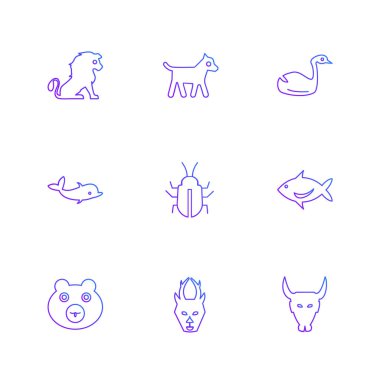 beyaz zemin üzerine minimalist düz vektör app simge kümesi