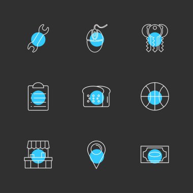 çeşitli tema app simgeler, vektör çizimler set