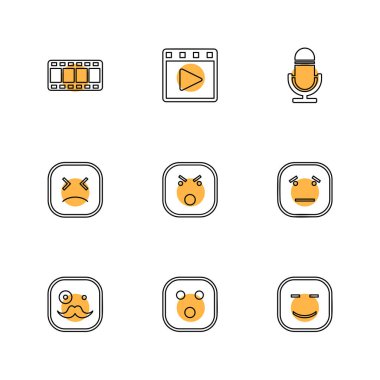 Beyaz arka plan üzerinde izole smiley simgeleri