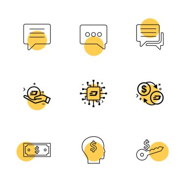 Farklı minimalist düz vektör app simgeleri           