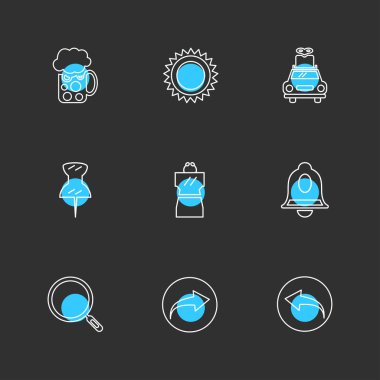 Farklı minimalist düz vektör app simgeleri      