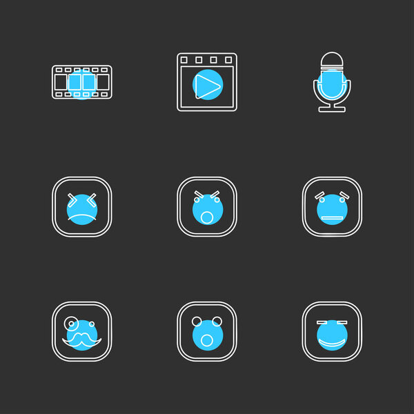 flat vector illustration icons, set of app icons  