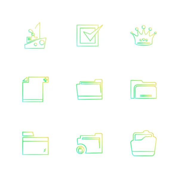 Set Icone Minimaliste App Vettoriali Piatte Sfondo Bianco — Vettoriale Stock