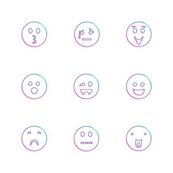 Icônes Smiley Isolé Sur Fond Blanc — Image vectorielle