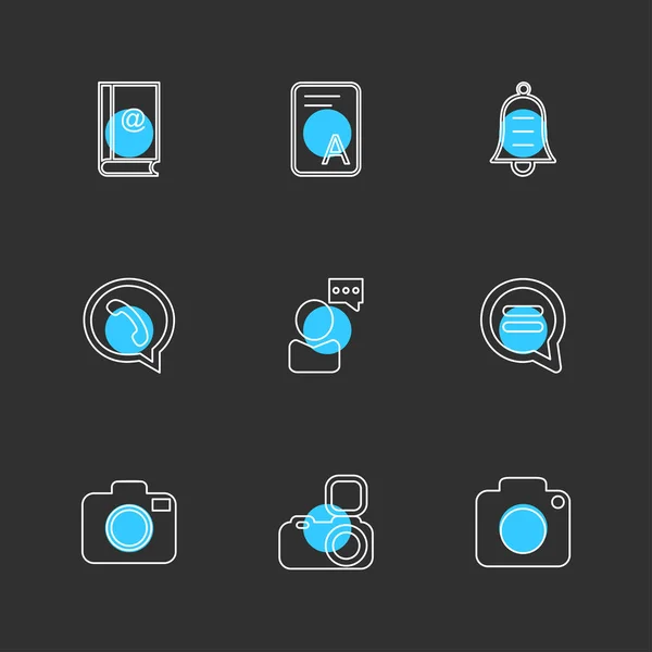 Different Minimalistic Flat Vector App Icons — Stock Vector