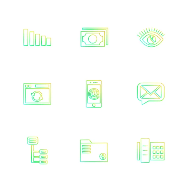 Iconos Aplicación Vector Plano Minimalista Sobre Fondo Blanco — Vector de stock