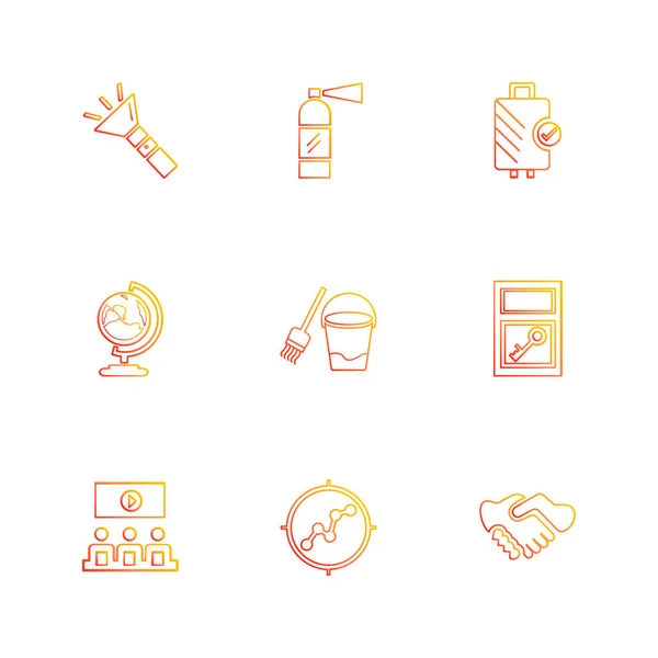 Flat Vector Illustration Icons Set App Icons — Stock Vector