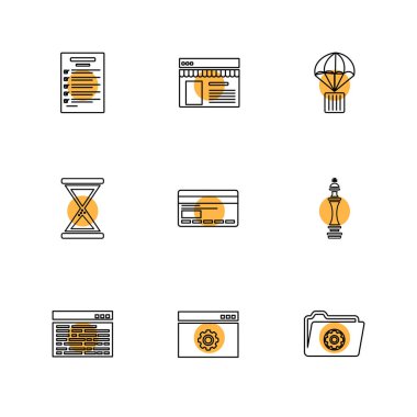 Beyaz arka plan üzerinde izole minimalist düz vektör app simgeleri