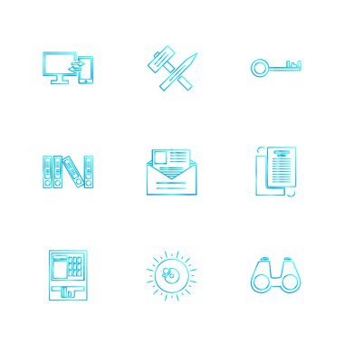 çeşitli tema app simgeler, vektör çizimler set