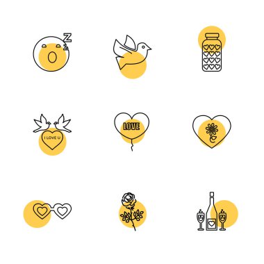 çeşitli tema app simgeler, vektör çizimler set