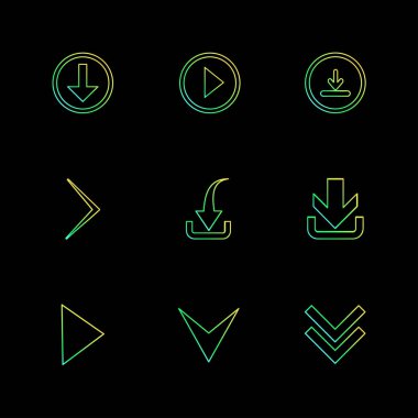 oklar yön işaretçiler yaratıcı simgeler ayarla, düz özel koleksiyon vektör