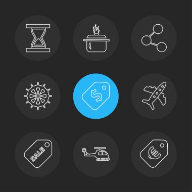 çeşitli tema app simgeler, vektör çizimler set