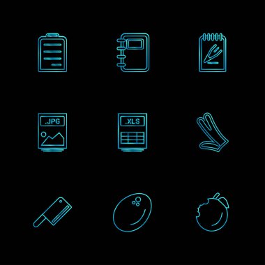 çeşitli tema app simgeler, vektör çizimler set