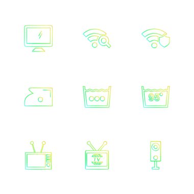 çeşitli tema app simgeler, vektör çizimler set