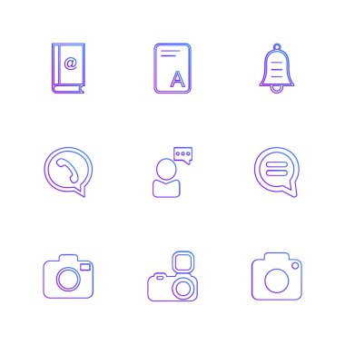 çeşitli tema app simgeler, vektör çizimler set