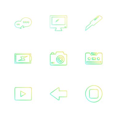 çeşitli tema app simgeler, vektör çizimler set