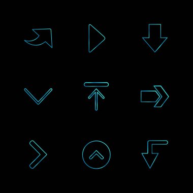 siyah arka plan üzerine çeşitli tema app simgelerin ayarlamak