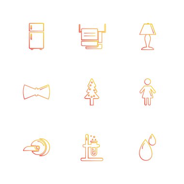 Beyaz arka plan üzerinde farklı minimalist düz vektör app simgeleri